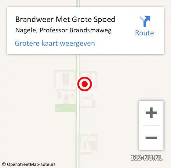 Locatie op kaart van de 112 melding: Brandweer Met Grote Spoed Naar Nagele, Professor Brandsmaweg op 22 juni 2022 14:23