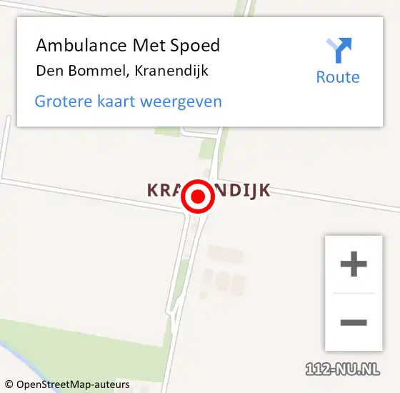 Locatie op kaart van de 112 melding: Ambulance Met Spoed Naar Den Bommel, Kranendijk op 22 juni 2022 14:33