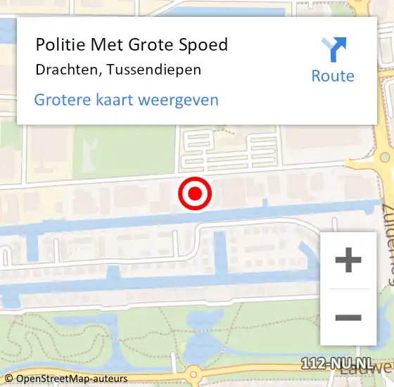 Locatie op kaart van de 112 melding: Politie Met Grote Spoed Naar Drachten, Tussendiepen op 22 juni 2022 14:48