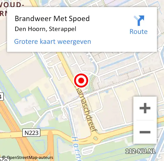 Locatie op kaart van de 112 melding: Brandweer Met Spoed Naar Den Hoorn, Sterappel op 22 juni 2022 14:57