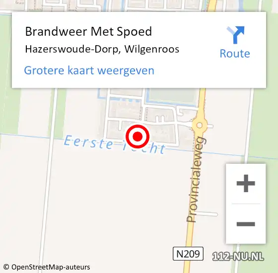 Locatie op kaart van de 112 melding: Brandweer Met Spoed Naar Hazerswoude-Dorp, Wilgenroos op 22 juni 2022 15:32