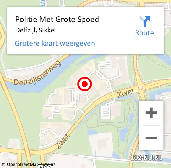 Locatie op kaart van de 112 melding: Politie Met Grote Spoed Naar Delfzijl, Sikkel op 22 juni 2022 15:36