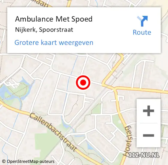 Locatie op kaart van de 112 melding: Ambulance Met Spoed Naar Nijkerk, Spoorstraat op 22 juni 2022 15:52