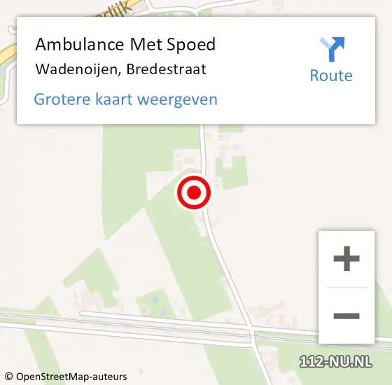 Locatie op kaart van de 112 melding: Ambulance Met Spoed Naar Wadenoijen, Bredestraat op 22 juni 2022 15:54