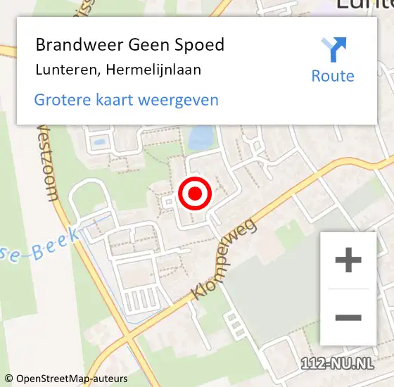 Locatie op kaart van de 112 melding: Brandweer Geen Spoed Naar Lunteren, Hermelijnlaan op 22 juni 2022 16:12