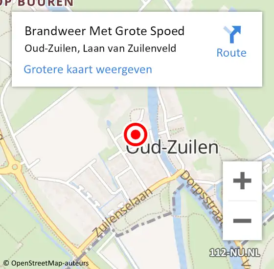 Locatie op kaart van de 112 melding: Brandweer Met Grote Spoed Naar Oud-Zuilen, Laan van Zuilenveld op 22 juni 2022 16:21