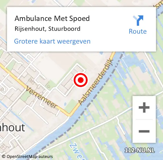 Locatie op kaart van de 112 melding: Ambulance Met Spoed Naar Rijsenhout, Stuurboord op 22 juni 2022 16:25