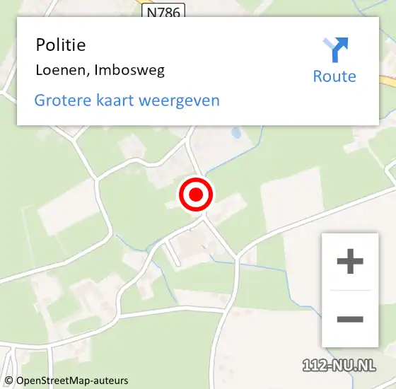 Locatie op kaart van de 112 melding: Politie Loenen, Imbosweg op 22 juni 2022 16:39