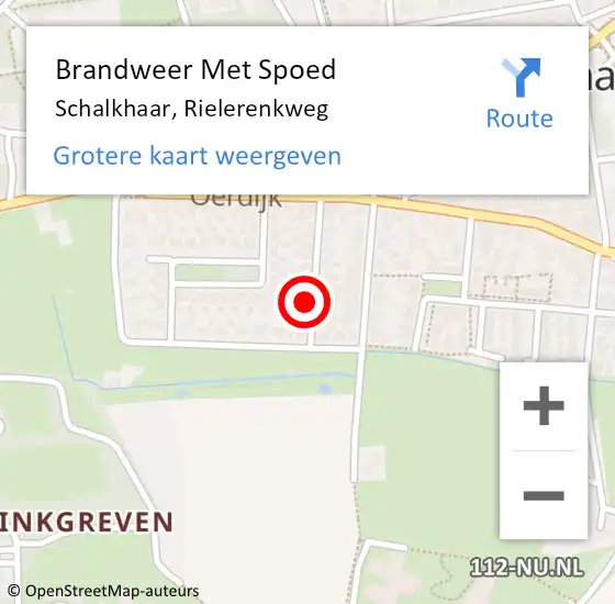 Locatie op kaart van de 112 melding: Brandweer Met Spoed Naar Schalkhaar, Rielerenkweg op 22 juni 2022 16:49