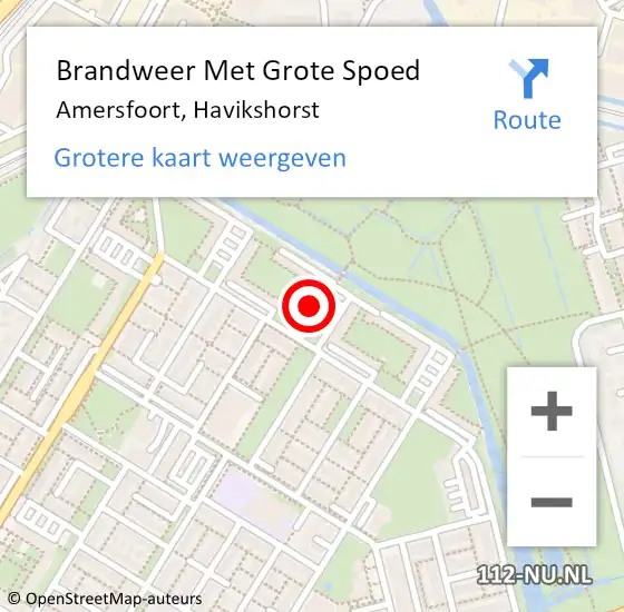 Locatie op kaart van de 112 melding: Brandweer Met Grote Spoed Naar Amersfoort, Havikshorst op 22 juni 2022 16:51