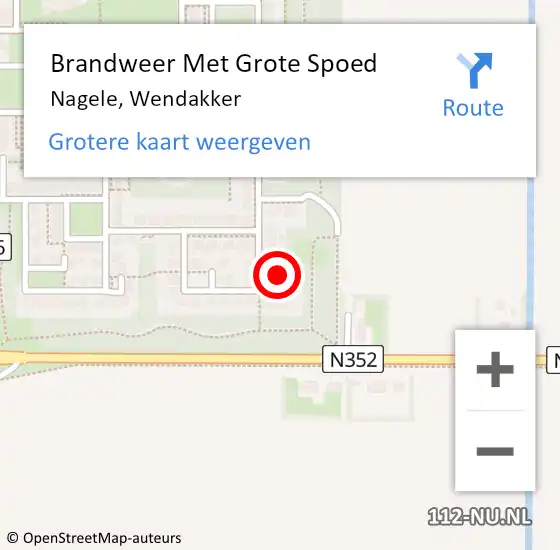 Locatie op kaart van de 112 melding: Brandweer Met Grote Spoed Naar Nagele, Wendakker op 22 juni 2022 16:58