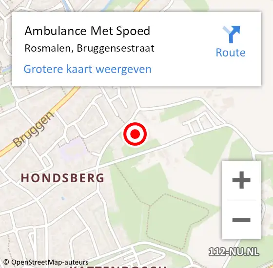 Locatie op kaart van de 112 melding: Ambulance Met Spoed Naar Rosmalen, Bruggensestraat op 21 juli 2014 03:01