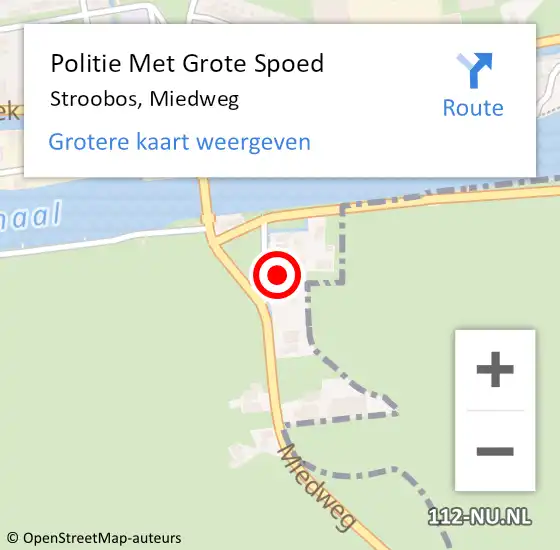 Locatie op kaart van de 112 melding: Politie Met Grote Spoed Naar Stroobos, Miedweg op 22 juni 2022 17:29