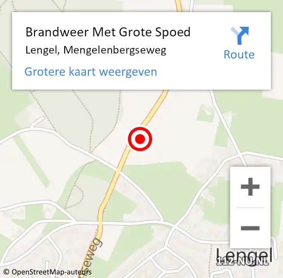 Locatie op kaart van de 112 melding: Brandweer Met Grote Spoed Naar Lengel, Mengelenbergseweg op 22 juni 2022 17:57