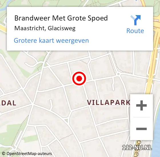 Locatie op kaart van de 112 melding: Brandweer Met Grote Spoed Naar Maastricht, Glacisweg op 22 juni 2022 18:06