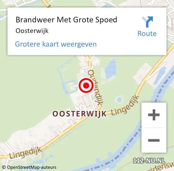 Locatie op kaart van de 112 melding: Brandweer Met Grote Spoed Naar Oosterwijk op 22 juni 2022 18:16