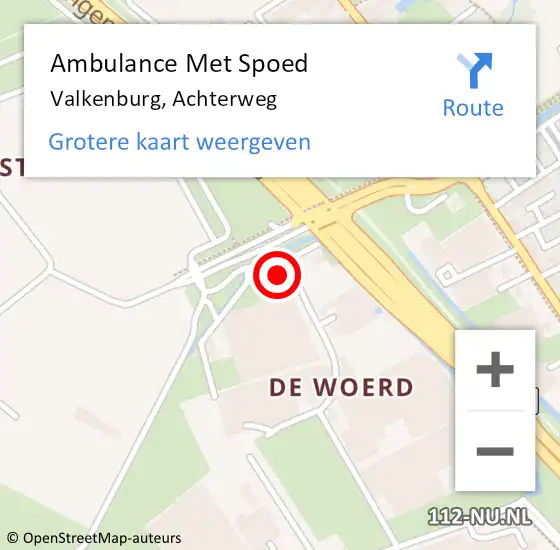 Locatie op kaart van de 112 melding: Ambulance Met Spoed Naar Valkenburg, Achterweg op 22 juni 2022 18:42