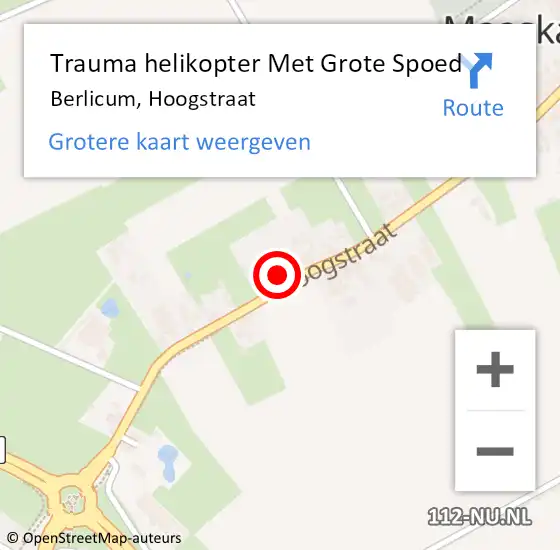 Locatie op kaart van de 112 melding: Trauma helikopter Met Grote Spoed Naar Berlicum, Hoogstraat op 22 juni 2022 18:45