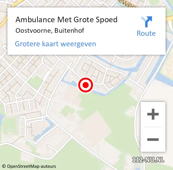 Locatie op kaart van de 112 melding: Ambulance Met Grote Spoed Naar Oostvoorne, Buitenhof op 22 juni 2022 19:24