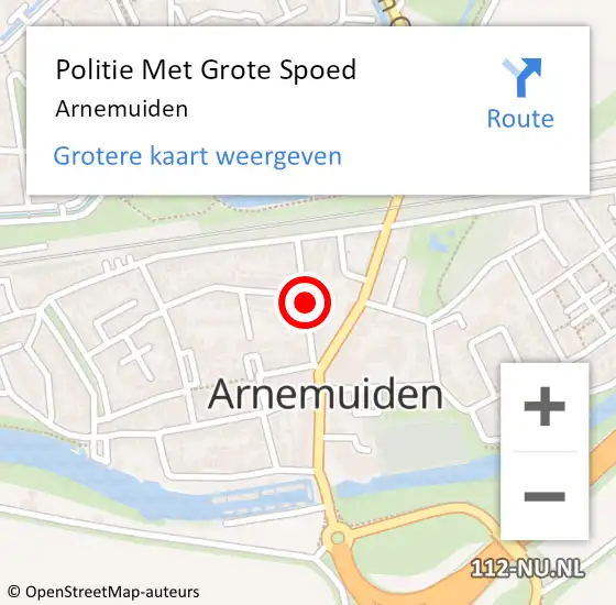 Locatie op kaart van de 112 melding: Politie Met Grote Spoed Naar Arnemuiden op 22 juni 2022 19:29