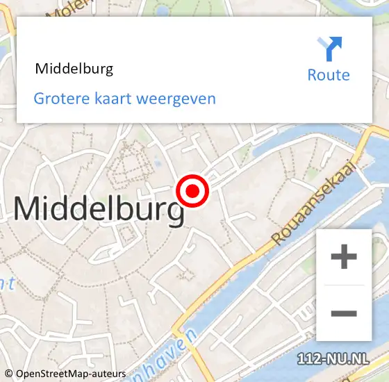 Locatie op kaart van de 112 melding:  Middelburg op 22 juni 2022 19:38