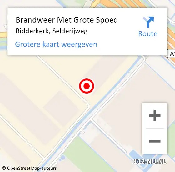 Locatie op kaart van de 112 melding: Brandweer Met Grote Spoed Naar Ridderkerk, Selderijweg op 22 juni 2022 19:38