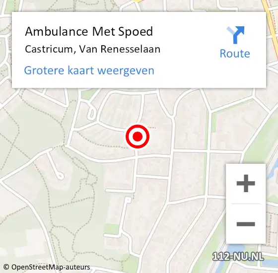 Locatie op kaart van de 112 melding: Ambulance Met Spoed Naar Castricum, Van Renesselaan op 22 juni 2022 19:56