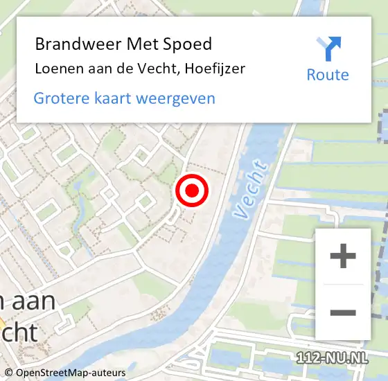 Locatie op kaart van de 112 melding: Brandweer Met Spoed Naar Loenen aan de Vecht, Hoefijzer op 22 juni 2022 19:57