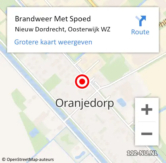 Locatie op kaart van de 112 melding: Brandweer Met Spoed Naar Nieuw Dordrecht, Oosterwijk WZ op 22 juni 2022 20:18