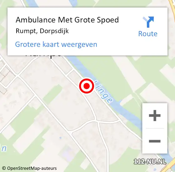 Locatie op kaart van de 112 melding: Ambulance Met Grote Spoed Naar Rumpt, Dorpsdijk op 22 juni 2022 20:26