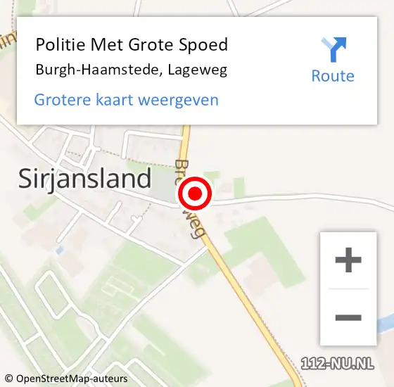 Locatie op kaart van de 112 melding: Politie Met Grote Spoed Naar Burgh-Haamstede, Lageweg op 22 juni 2022 21:35