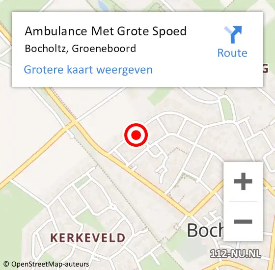 Locatie op kaart van de 112 melding: Ambulance Met Grote Spoed Naar Bocholtz, Groeneboord op 21 juli 2014 04:53