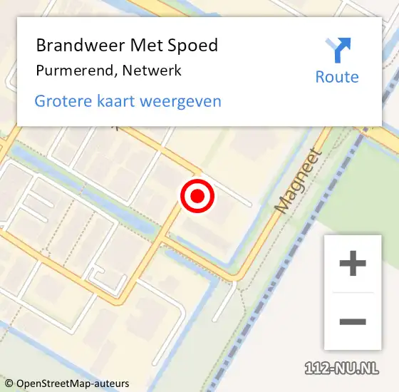 Locatie op kaart van de 112 melding: Brandweer Met Spoed Naar Purmerend, Netwerk op 23 juni 2022 00:23