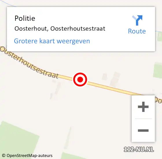 Locatie op kaart van de 112 melding: Politie Oosterhout, Oosterhoutsestraat op 23 juni 2022 00:25