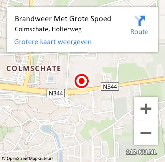 Locatie op kaart van de 112 melding: Brandweer Met Grote Spoed Naar Colmschate, Holterweg op 23 juni 2022 00:48