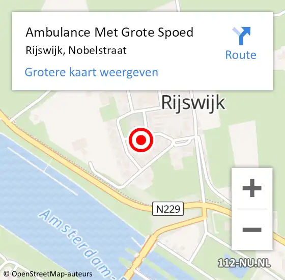 Locatie op kaart van de 112 melding: Ambulance Met Grote Spoed Naar Rijswijk, Nobelstraat op 23 juni 2022 01:59