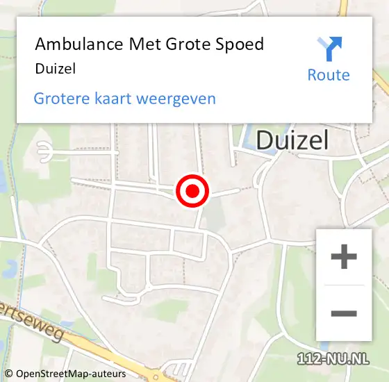 Locatie op kaart van de 112 melding: Ambulance Met Grote Spoed Naar Duizel op 23 juni 2022 03:31