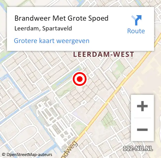 Locatie op kaart van de 112 melding: Brandweer Met Grote Spoed Naar Leerdam, Spartaveld op 23 juni 2022 04:15