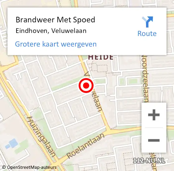 Locatie op kaart van de 112 melding: Brandweer Met Spoed Naar Eindhoven, Veluwelaan op 23 juni 2022 06:56