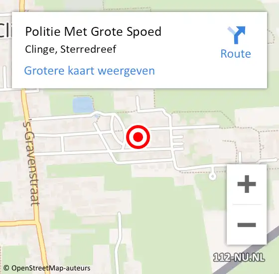 Locatie op kaart van de 112 melding: Politie Met Grote Spoed Naar Clinge, Sterredreef op 23 juni 2022 08:08