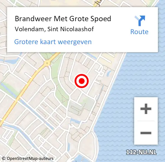 Locatie op kaart van de 112 melding: Brandweer Met Grote Spoed Naar Volendam, St. Nicolaashof op 21 juli 2014 06:20