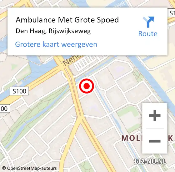 Locatie op kaart van de 112 melding: Ambulance Met Grote Spoed Naar Den Haag, Rijswijkseweg op 23 juni 2022 08:19