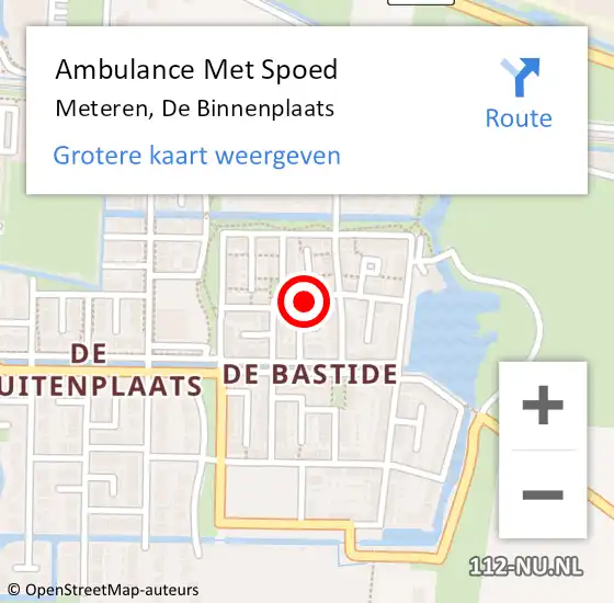 Locatie op kaart van de 112 melding: Ambulance Met Spoed Naar Meteren, De Binnenplaats op 23 juni 2022 08:25