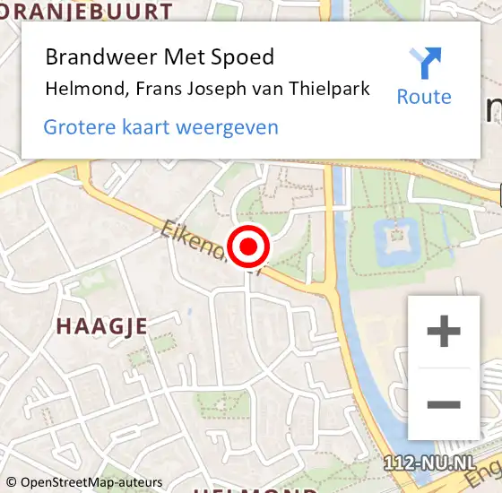 Locatie op kaart van de 112 melding: Brandweer Met Spoed Naar Helmond, Frans Joseph van Thielpark op 23 juni 2022 08:43