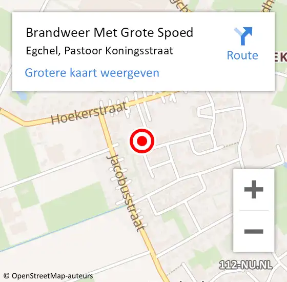 Locatie op kaart van de 112 melding: Brandweer Met Grote Spoed Naar Egchel, Pastoor Koningsstraat op 23 juni 2022 08:44