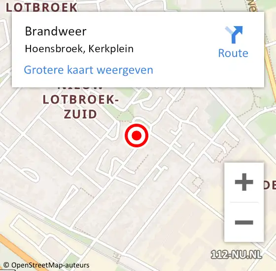 Locatie op kaart van de 112 melding: Brandweer Hoensbroek, Kerkplein op 21 juli 2014 06:41