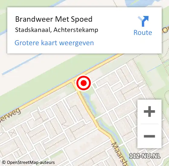 Locatie op kaart van de 112 melding: Brandweer Met Spoed Naar Stadskanaal, Achterstekamp op 23 juni 2022 10:05