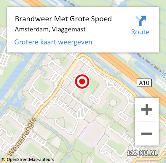 Locatie op kaart van de 112 melding: Brandweer Met Grote Spoed Naar Amsterdam, Vlaggemast op 23 juni 2022 10:24