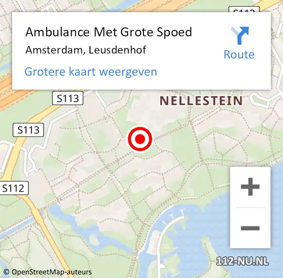 Locatie op kaart van de 112 melding: Ambulance Met Grote Spoed Naar Amsterdam-Zuidoost, Leusdenhof op 23 juni 2022 10:59