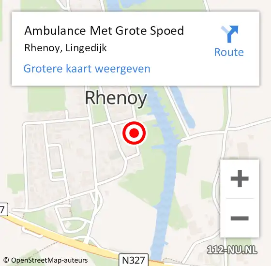 Locatie op kaart van de 112 melding: Ambulance Met Grote Spoed Naar Rhenoy, Lingedijk op 23 juni 2022 11:15